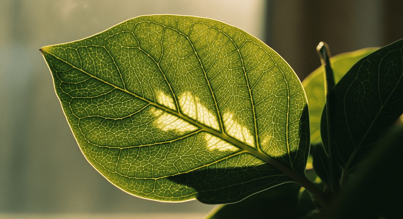 Abstract blue-violet translucent mitochondrial cristae structure with luminous energy particles, clinical ambient lighting