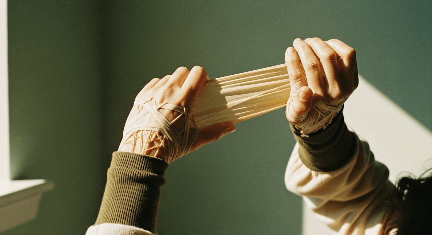 Abstract silver-blue translucent actin filament structure with cellular motifs, cool clinical lighting