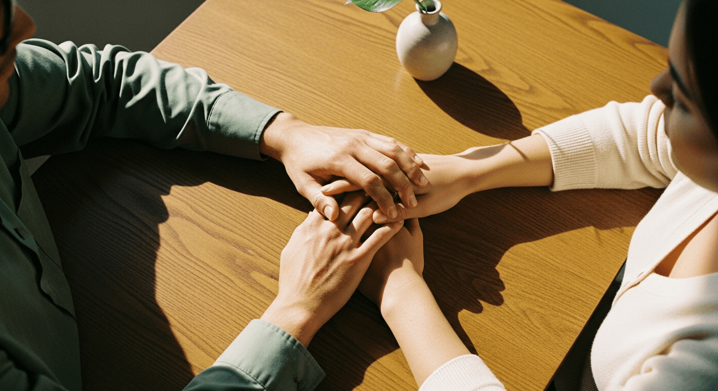 Abstract warm amber translucent molecular cascade suggesting hormonal signaling pathways, clean editorial lighting